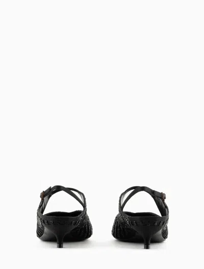 Shop Giorgio Armani Sandals In Nero+nero