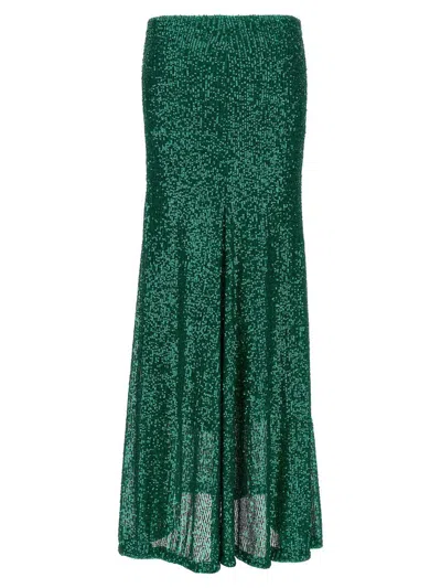 Shop Le Twins 'maria Cristina' Maxi Skirt In Green