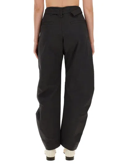 Shop Lemaire Belted Pants In Grey