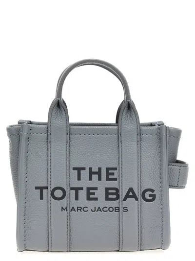 Shop Marc Jacobs 'the Leather Mini Tote' Shopping Bag In Gray