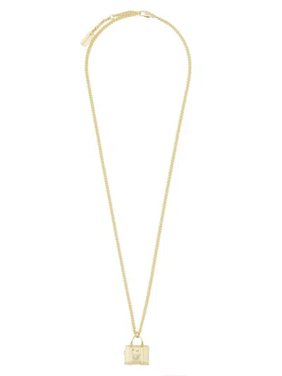 Shop Marc Jacobs Mini Icon Necklace "the Tote Bag" In Gold