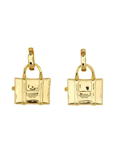 Shop Marc Jacobs Mini Icon Earrings "the Tote Bag" In Gold