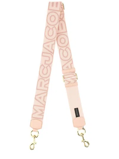 Shop Marc Jacobs The Outline Logo Shoulder Strap In Pink