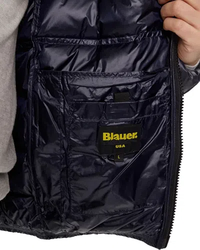 Pre-owned Blauer Jacket 03099 006719 Vest Man Nylon Blue