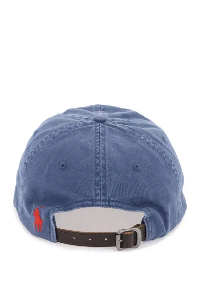 Shop Polo Ralph Lauren Baseball Cap In Twill With Embroidered Flag In Blu