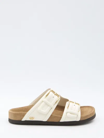 Shop Valentino Fussfriend Footbed Slide In Ivory