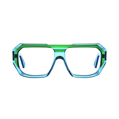 Shop Kirk&kirk Thor Eyeglasses In T3 Light Blue/green