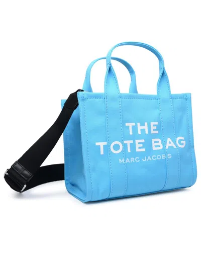 Shop Marc Jacobs Medium 'tote' Turquoise Cotton Bag In Blue