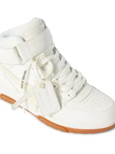 Shop Off-white Off White Out Of Office Mid-top Sneakers In White Beige
