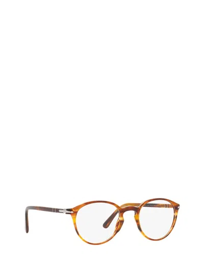 Shop Persol Eyeglasses In Striped Brown