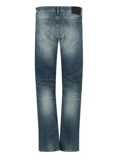 Polo Ralph Lauren Straight Trousers With Belt Loops And Faded Effect In Blue
