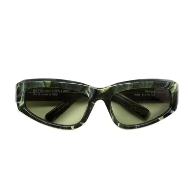Shop Retrosuperfuture Motore Tartaruga Sunglasses In Ke8 Green