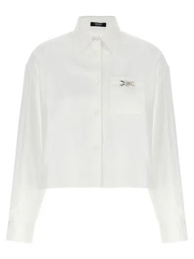 Shop Versace 'broccato' Shirt In White