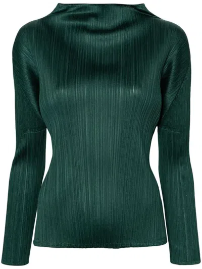Shop Issey Miyake Pleats Please  New Colorful Basics 3 Sweater Clothing In Green