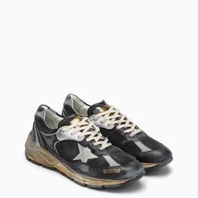 Shop Golden Goose Running Dad Black/silver Sneaker