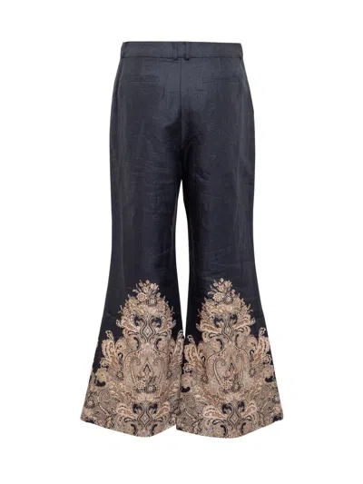 Shop Zimmermann Natura Flare Pant In Blue
