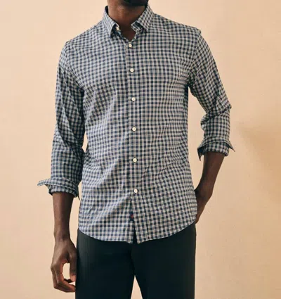Shop Faherty The Movement Sport Shirt In Navy White Check In Multi