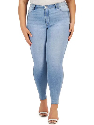 Shop Celebrity Pink Plus Womens High Rise Stretch Skinny Jeans In Blue