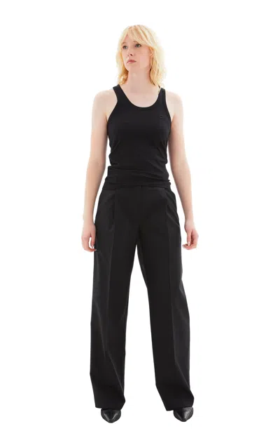 Coperni Ribbed Stretch Viscose Tank Top In Black