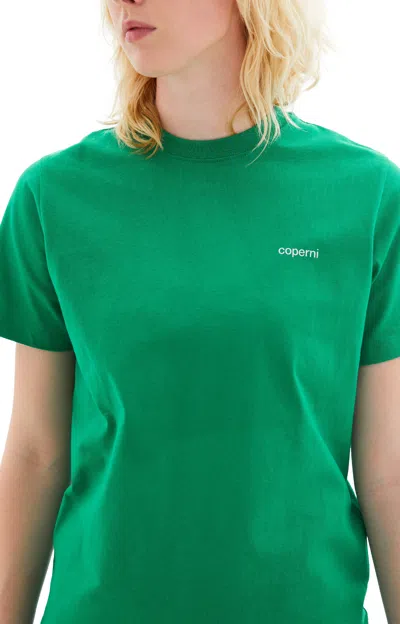 Shop Coperni Logo Boxy T-shirt In Green