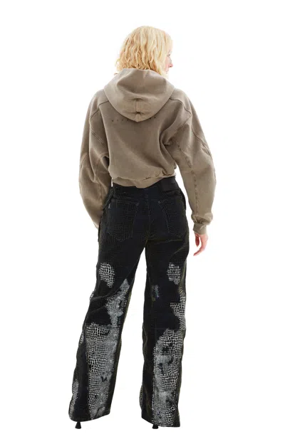 Ottolinger Oversized Cargo Jeans In Velvet Print