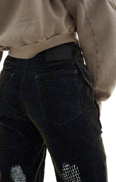 Ottolinger Oversized Cargo Jeans In Velvet Print