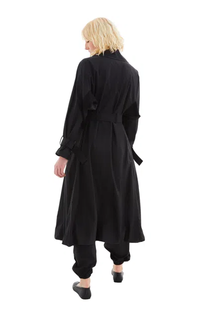 Yohji Yamamoto Double Breasted Trench Coat In Black