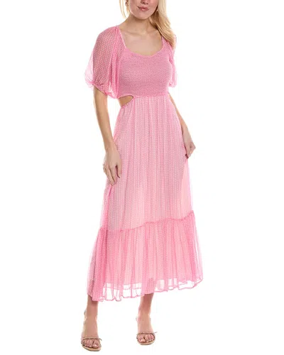 Shop Saltwater Luxe Smocked Midi Dress In Pink