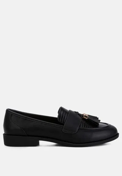London Rag Alibi Tassels Detail Loafers In Black