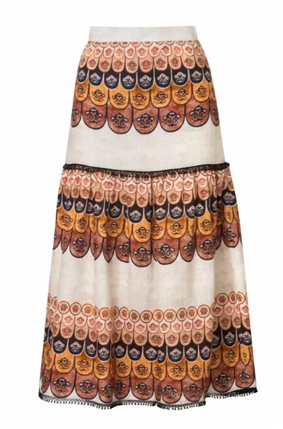 Shop Beatriz Camacho Oru Skirt In Sandy Waves In Multi