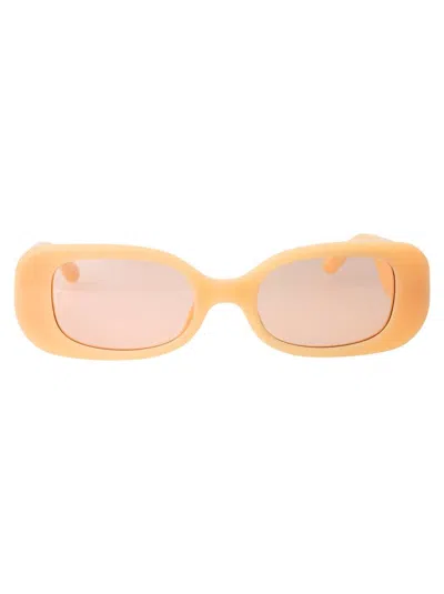 Shop Linda Farrow Sunglasses In Peach/lightgold/peach