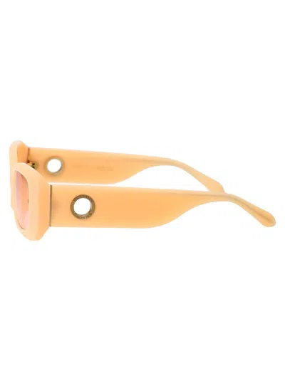 Shop Linda Farrow Sunglasses In Peach/lightgold/peach
