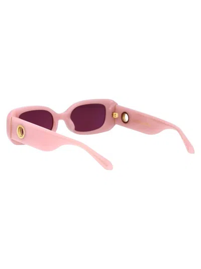 Shop Linda Farrow Sunglasses In Lilac/lightgold/purple