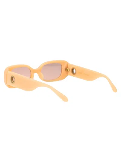 Shop Linda Farrow Sunglasses In Peach/lightgold/peach