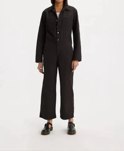 Levi's Iconic Long Sleeve Denim Jumpsuit In Black