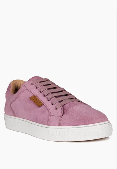 Shop Rag & Co Ashford Pink Fine Suede Handcrafted Sneakers In Purple