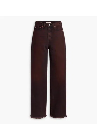 Shop Levi's Ribcage Wide Leg Jeans In Cherry Cordial Red In Brown