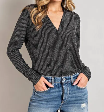 Eesome V-neck Surplus Bodysuit In Black Metallic In Multi