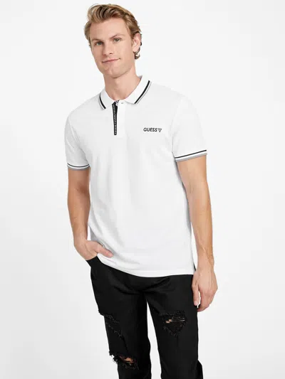 Shop Guess Factory Eco Tori Polo In White