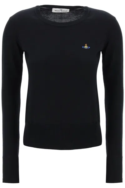 Shop Vivienne Westwood Embroidered Logo Pullover In Nero