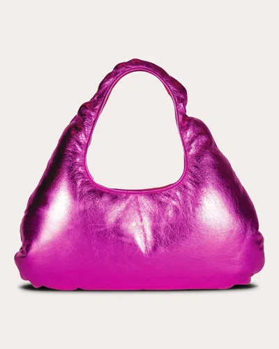 Shop W 78 St Women's Medium Metallic Leather Cloud Bag In Pink
