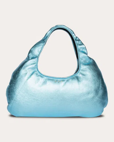Shop W 78 St Women's Medium Pearlized Lambskin Cloud Bag In Blue