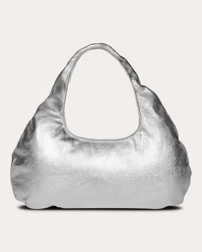 Shop W 78 St Women's Medium Metallic Lambskin Cloud Bag In Silver