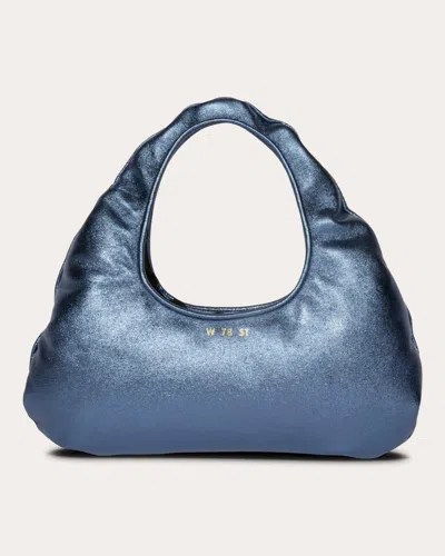 Shop W 78 St Women's Micro Metallic Leather Cloud Bag In Blue