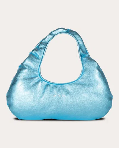 Shop W 78 St Women's Micro Pearlized Lambskin Cloud Bag In Blue