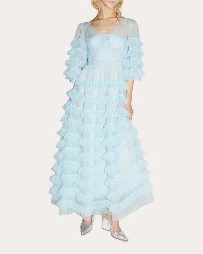 Shop Huishan Zhang Women's Marybell Tulle Gown In Blue