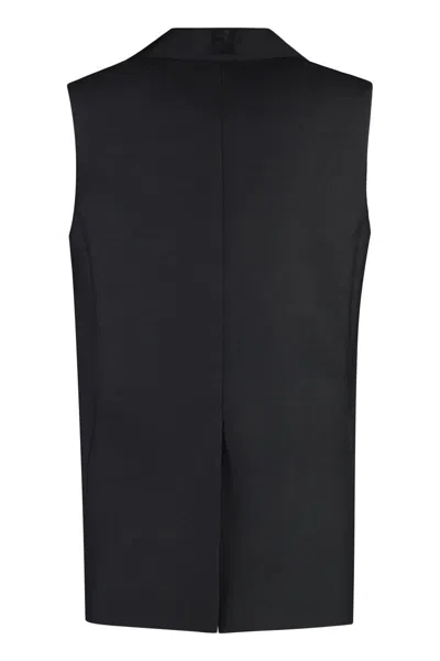 Shop Fendi Mohair And Wool Vest In Black