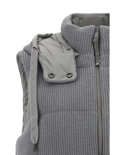 Shop Brunello Cucinelli Down Jackets In Peltro+grigio Chiaro