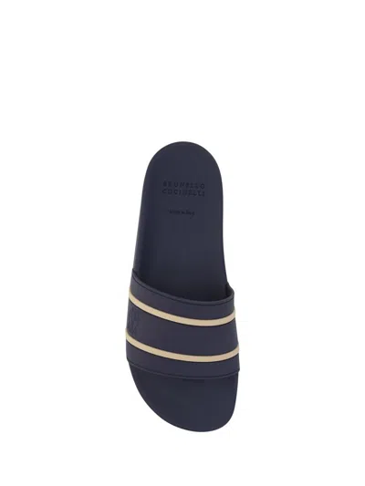 Shop Brunello Cucinelli Sandals In Blu+beige