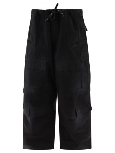 Shop Balenciaga Wide Cargo Trousers In Black